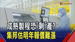 AI帶動!晶圓代工先進製程夯 台積電一路滿載至年底 明年漲價有望! 成熟製程卻價格承壓 集邦估明年產能增6%恐供過求｜非凡財經新聞｜20241025