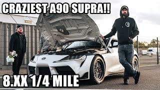 UK'S CRAZIEST A90 SUPRA HITS THE DRAG STRIP *ROCKETTT*