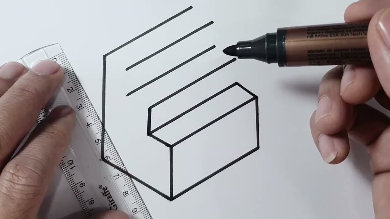 How To Draw Staircase | Drawing 3d Stairs The Easy Step By Step - YouTube