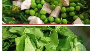 PALONG SAKH ll SPINACH WITH RAW BANANA AND GREEN PEA