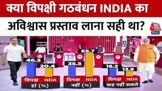 PSE: अविश्वास प्रस्ताव से सबसे ज्यादा फायदा किसको हुआ? | C Voter Survey | NDA VS INDIA | Aaj Tak