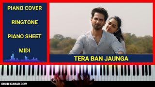 Tera Ban Jaunga Piano Instrumental | Cover | Tutorial | Karaoke | Kabir Singh | Hindi Song Keyboard