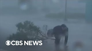 Weather Channel's Jim Cantore hit by tree branch during Hurricane Ian coverage