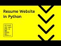 Python Resume Website with Dash