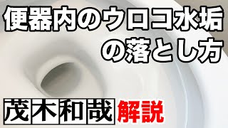 TOTO製トイレの便器内についたウロコ水垢（シリカスケール）の落とし方！【茂木和哉解説】【トイレ掃除】