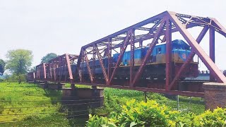 Jamalpur Commuter Train in Jhinai Rail Bridge (জামালপুর কমিউটার ট্রেন)  of Bangladesh Railway