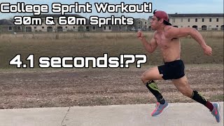 College Sprint Workout At The Park! 30m \u0026 60m Sprints!