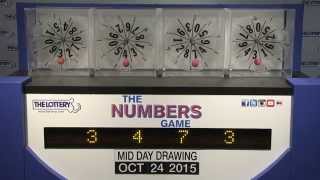Midday Numbers Game Drawing: Saturday, October 24, 2015