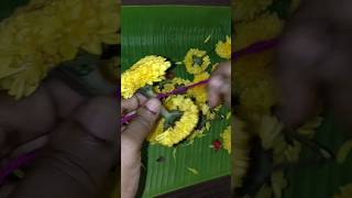 #shorts || சாமந்தி பூ மாலை || how to string samanthi poo garland #subscribe #viral