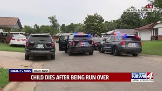 Child dies after being run over
