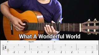 What A Wonderful World - Louis Armstrong - Fingerstyle Guitar Tutorial TAB + Chords + Lyrics