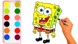 ✍​Cómo dibujar a Bob Esponja - How to draw SpongeBob - Videos for kids #howtodraw ​🎨