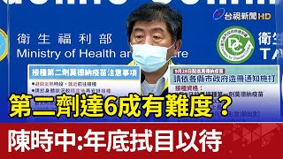 第二劑達6成有難度？陳時中：年底拭目以待