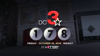 DC LOTTERY Midday 10/26/2018