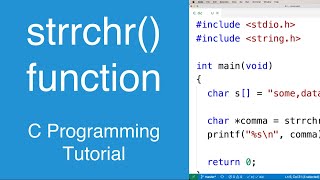 strrchr() function | C Programming Tutorial