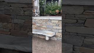 Stone wall with integrated bench #stonewall #stonemasonry #building