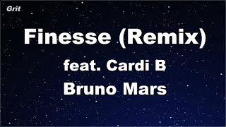 Finesse (Remix) feat. Cardi B - Bruno Mars Karaoke 【No Guide Melody】 Instrumenta