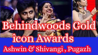 Gold icon🧡 awards 👌Ashwin and shivangi ❤💖|| behindwoods gold icon awards picture