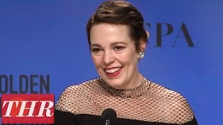 Golden Globes Winner Olivia Colman Full Press Room Speech | THR