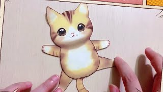 簡單做貓咪可動紙偶  | Easy to make cat movable paper puppet