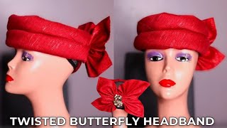 HOW TO MAKE A TRENDING ASO-OKE BUTTERFLY HEADPIECE DESIGN | STYLISH ASO-OKE HEADBAND