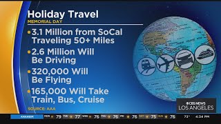 3.1 million SoCal residents expected to travel over 50 miles from home on Memorial Day weekend