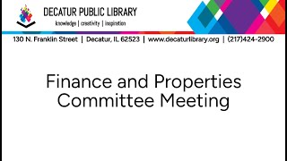 Finance and Properties Committee Meeting 02/12/2025