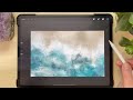 Painting a Tranquil Beach in Procreate | digital alcohol ink fluid art