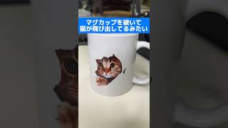 猫がマグカップから飛び出してるような印刷をしてみた #印刷会社 #ペットグッズ #petlover