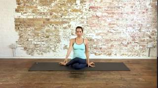 #51. Yoga Intermediate - Cow face pose, left leg and right arm up