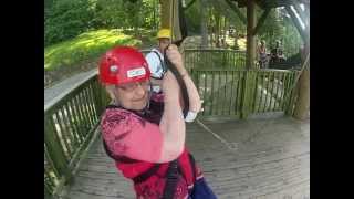 95 year old Zip lining in Grand Falls New Brunswick