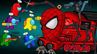 Spider Man CHOO CHOO CHARLES vs Among Us 어몽어스 VS 스파이더맨 추추찰스 | Among Us Animation