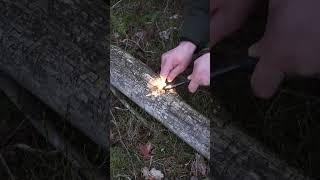 Start a fire in seconds with this camping hack! 🔥 #Lifehacks #Survival #Skills