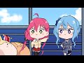 Suisei Train Chasing a Roller Coaster [Hololive Animated] [Suisei / Miko /  Flare / Polka]