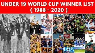 All Under 19 Cricket World Cup Winner Team List From 1988 to 2020