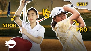 Can an average girl beat an Olympian golfer? | Noob vs Pro