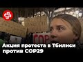 В Тбилиси прошла акция протеста против проведения COP29 в Азербайджане | Мейдан ТВ