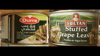 Durra \u0026 Sultan Stuffed Grape Leaves Comparison