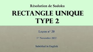 SUDOKU SINGLE RECTANGLE TYPE 2 Tutorial 20: Theory and practice using examples