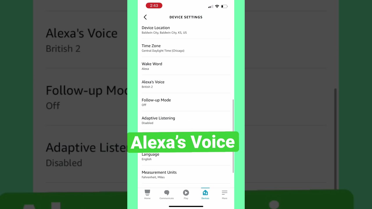Alexa App – How to Change Voice