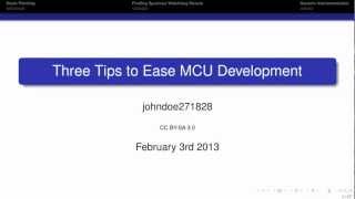 Tips and Tricks for Microcontroller Programming and Debugging
