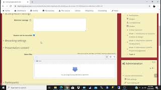 Setting up a Virtual Class using the Bigbluebutton on Moodle