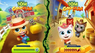 Talking Tom Gold Run Updates Cowboy vs Ginger Farm - Neon Angela vs Fireman Tom Gameplay