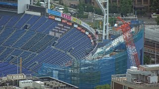 横浜スタジアム増築・改修工事の建設状況（2019年8月24日）