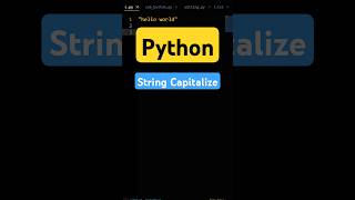 How To Capitalize A String In Python #python #programming