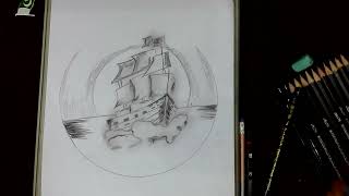 How to Draw an Old Ship with Pencil Drawing Techniques || black art