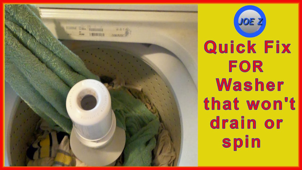 Quick Fix For Washer That Won't Drain Or Spin - YouTube