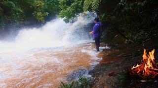 3 Days SOLO SURVIVAL CAMPING In RAIN. Catch and Cook, FISHING. Bushcraft Shelters Winter Camp