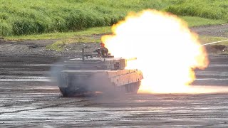 富士総合火力演習2015予行 90式戦車小隊