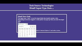 Html5 Input type date Tutorial | Input type ="date" | Html5 Input Types